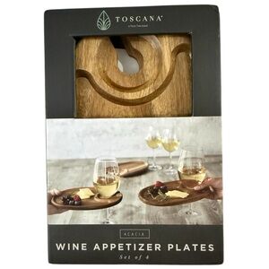 Toscana Wine Appetizer Plates Wood